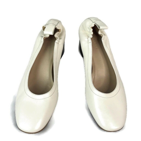 Everlane Shoes - Everlane Ivory Block Heel Elasticized Day Pumps